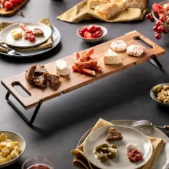 CASA ACACIA LUX Planche à Servir /table Noir, Naturel