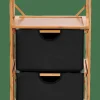 CASA BAMBOO Armoire à 2 Tiroirs Noir, Naturel