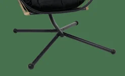 CASA BAZAI Chaise Suspendue Avec Support Noir