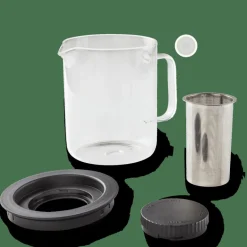 CASA CHAI Théière 1,5 L Noir, Transparent