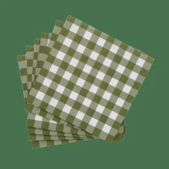 CASA CHECK GREEN Set De 20 Serviettes Vert