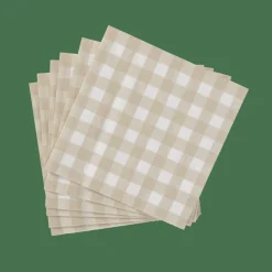 CASA CHECK SAND Set De 20 Serviettes Beige