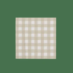 CASA CHECK SAND Set De 20 Serviettes Beige