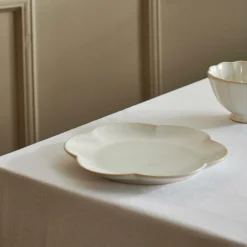CASA DAHLIA FLOWER Assiette Blanc
