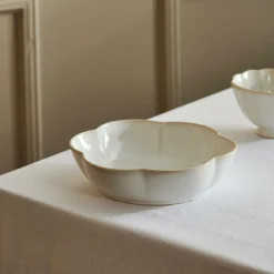 CASA DAHLIA FLOWER Assiette Creuse Blanc