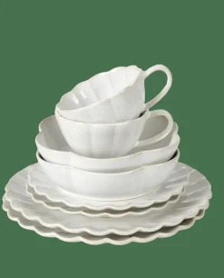 CASA DAHLIA FLOWER Assiette Creuse Blanc