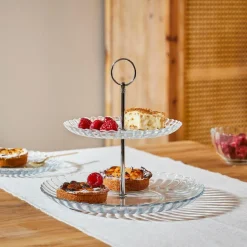 CASA DAHLITA Plat à Servir Avec 2 Niveaux Transparent