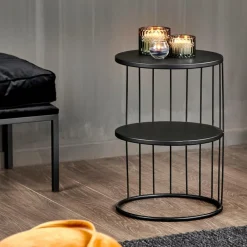 CASA ELMER Table D'appoint Noir