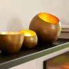 CASA GIMINI Support Bougie Chauffe-plat Cuivre