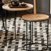 CASA GOM Tables D'appoint Set De 2 Noir, Naturel