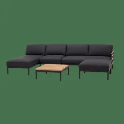 CASA HANNA Lounge Teck Banc Noir