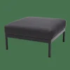 CASA HANNA Lounge Teck Repose-pied Noir, Naturel