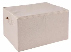 CASA LINOLUX Boîte De Rangement Avec Couvercle Beige