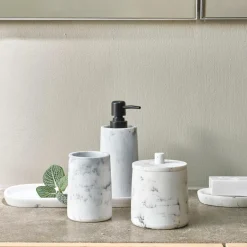 CASA LUNA Boîte à Coton Avec Couvercle Blanc