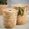 CASA MILEY Panier à Linge Avec Couvercle Et Poignées Naturel