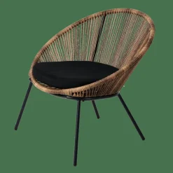 CASA PAPAYO Chaise Lounge Avec Coussin Naturel