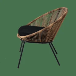 CASA PAPAYO Chaise Lounge Avec Coussin Naturel