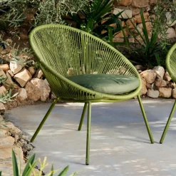 CASA PAPAYO Chaise Lounge Avec Coussin Vert