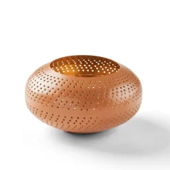 CASA PERFORATO Support Bougie Chauffe-plat Brun Foncé