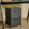 CASA PHARMA Armoire à 2 Tiroirs Noir