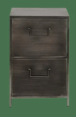 CASA PHARMA Armoire à 2 Tiroirs Noir
