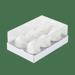 CASA POLA 6 Bougies Chauffe-plat Ours Blanc Blanc