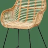 CASA ROTAN Chaise De Salle à Manger Naturel