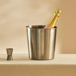 CASA SHAKE & STIR Refroidisseur Vin Mousseux Argent, Inox