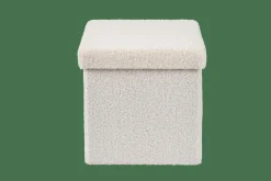 CASA STOR Pouf Pliable Avec Rangement Blanc