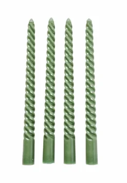CASA TWIST Bougies Torsadées Set De 4 Orange