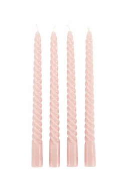 CASA TWIST Bougies Torsadées Set De 4 Orange