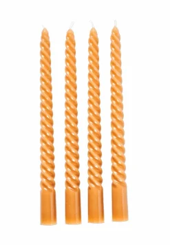 CASA TWIST Bougies Torsadées Set De 4 Rouge