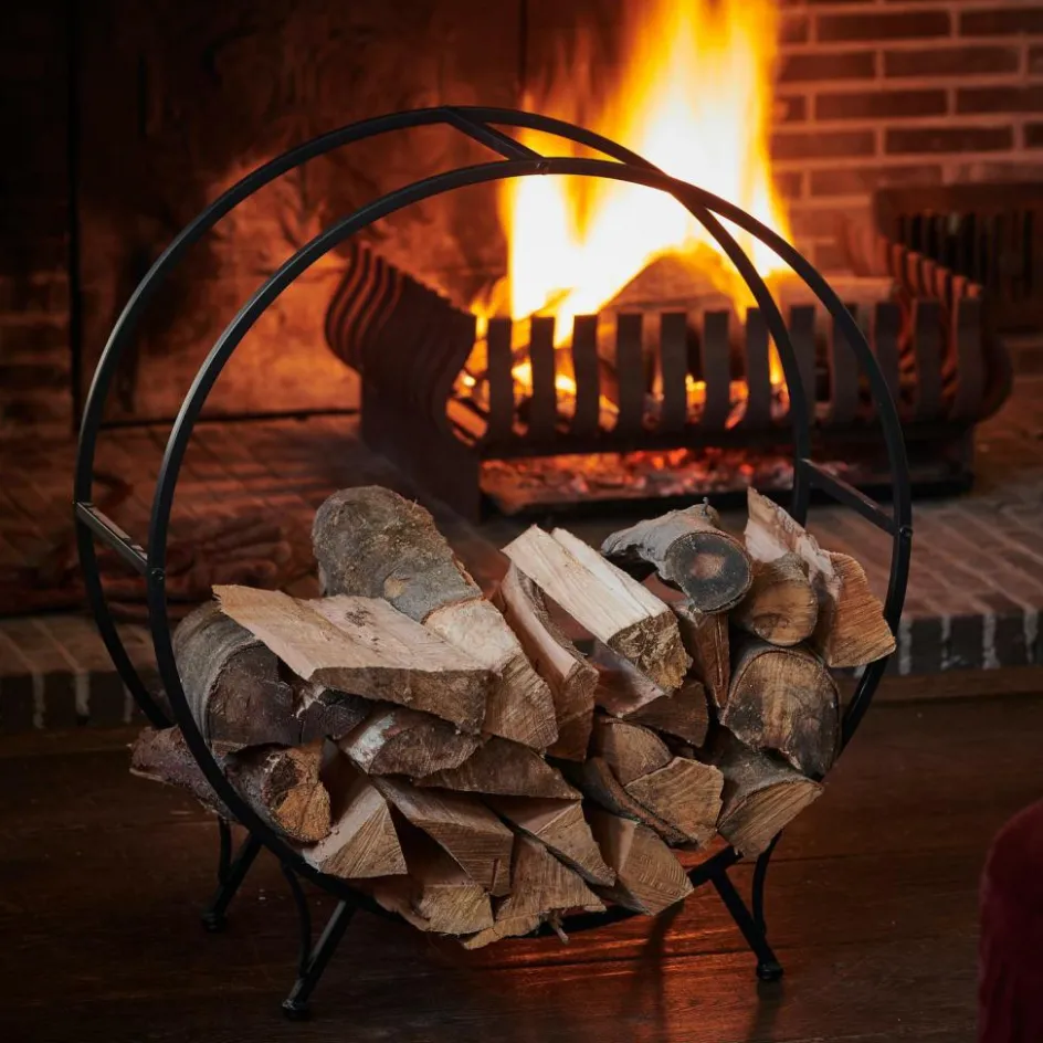 CASA WHEEL Étagère Pour Bois Noir