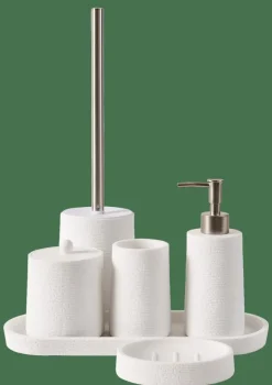 CASA WHITE ELEGANCE Brosse WC Avec Support Blanc, Argent