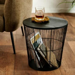 CASA WIRAS Table D'appoint Noir