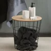 CASA WIRE Table D'appoint Noir, Naturel