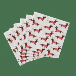 CASA X-MAS DOG Set De 20 Serviettes Multicolore